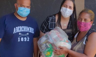 GABRIELA ALVES PROMOVE ENTREGA DE ALIMENTOS NOS SETORES PALMARES E SÃO BERNARDO