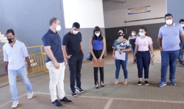 MARDEN JÚNIOR E SUPERINTENDENTE ESTADUAL DE ESPORTE VISTORIAM GINÁSIO AMANDO GRECCO EM BUSCA DE PARCERIA PARA REFORMA