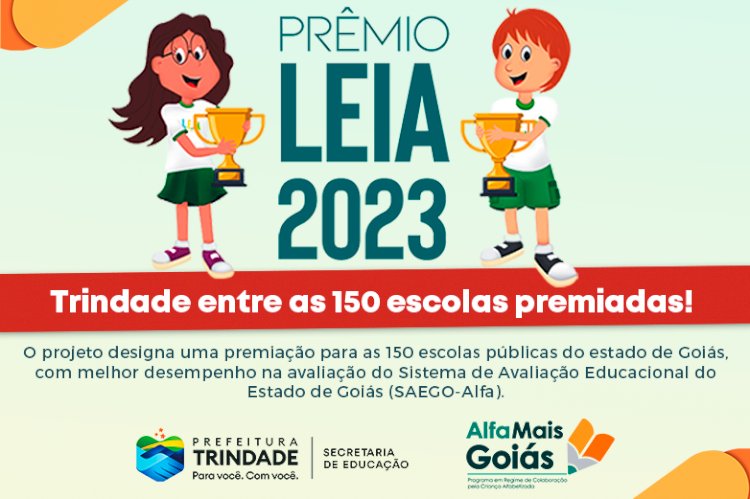 CINCO ESCOLAS MUNICIPAIS DE TRINDADE SÃO PREMIADAS PELO PROGRAMA ALFAMAIS GOIÁS