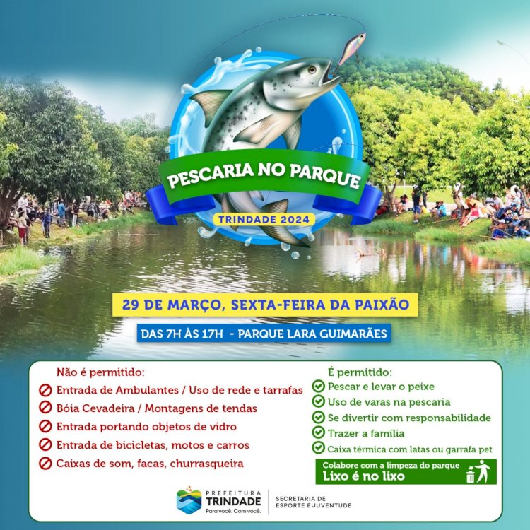 MORADORES E VISITANTES PODERÃO PESCAR NO PARQUE LARA GUIMARÃES NESTA SEXTA-FEIRA SANTA
